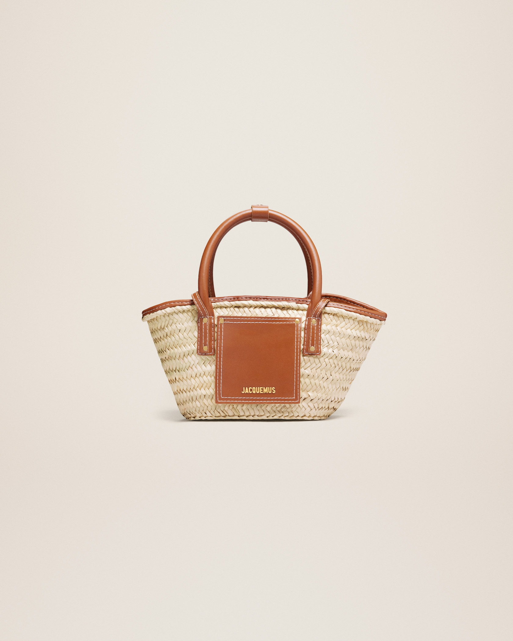 jacquemus Le petit panier Soli LE RAPHIA Mini beach basket bag.