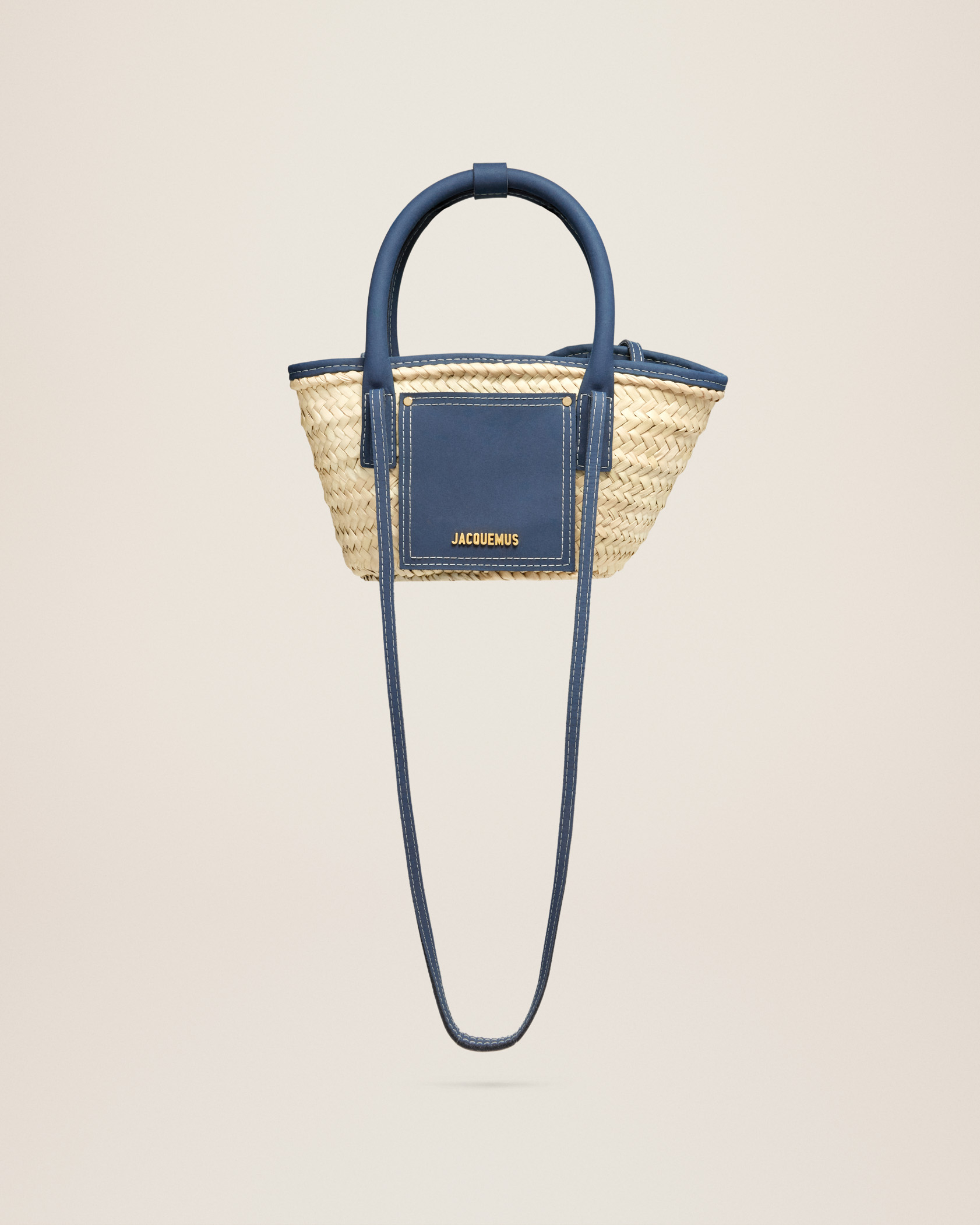 jacquemus Le petit panier Soli LE RAPHIA Mini beach basket bag.
