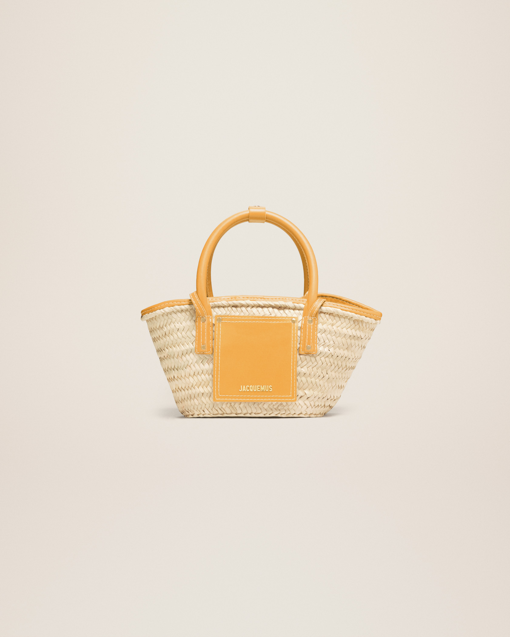 jacquemus Le petit panier Soli LE RAPHIA Mini beach basket bag.