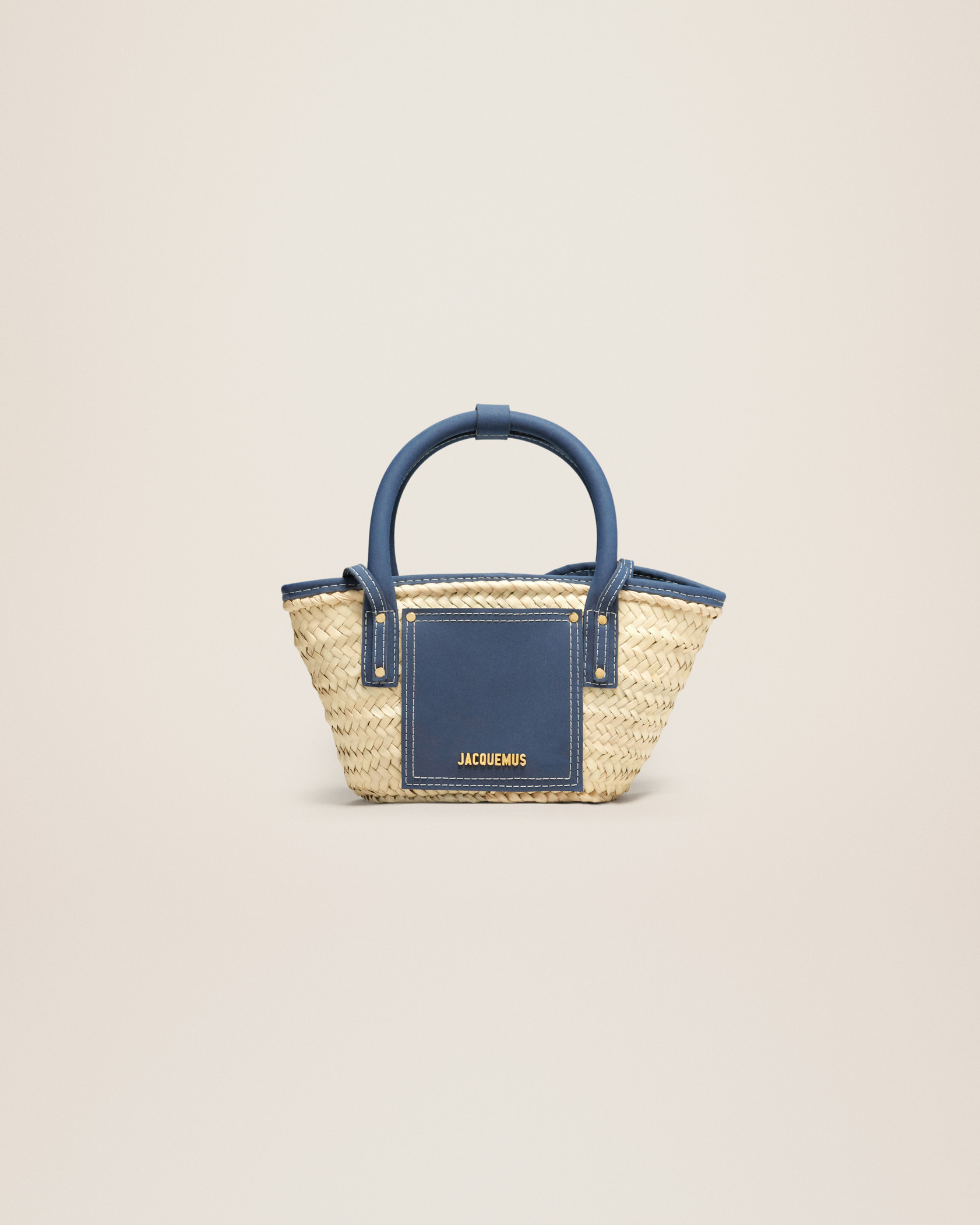jacquemus Le petit panier Soli LE RAPHIA Mini beach basket bag.
