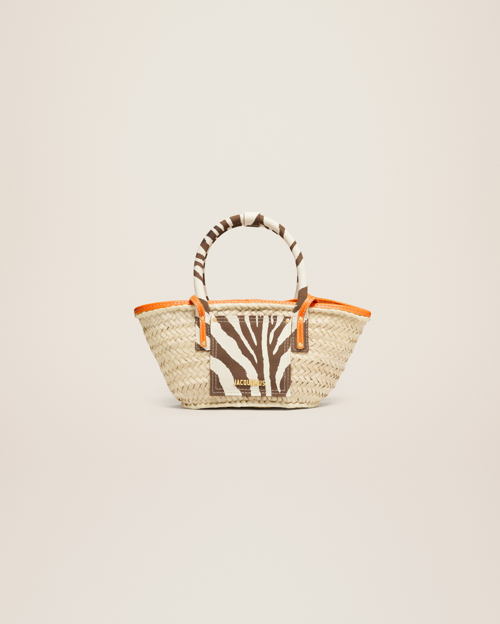 jacquemus Le petit panier Soli LE RAPHIA Mini beach basket bag.
