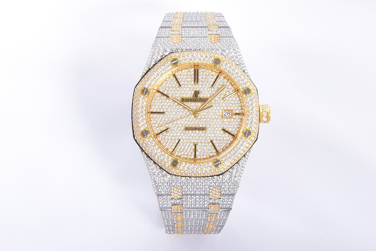 Audemars Piguet Royal Oak Selfwinding 41 mm, Yellow Gold/Silver/Gem Set Ref. 15400SR.OO.1220SR.01