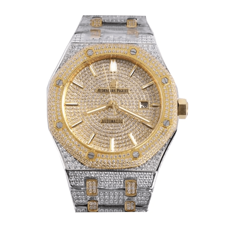 Audemars Piguet Royal Oak Selfwinding 41 mm, Yellow Gold/Silver/Gem Set Ref. 15400SR.OO.1220SR.01