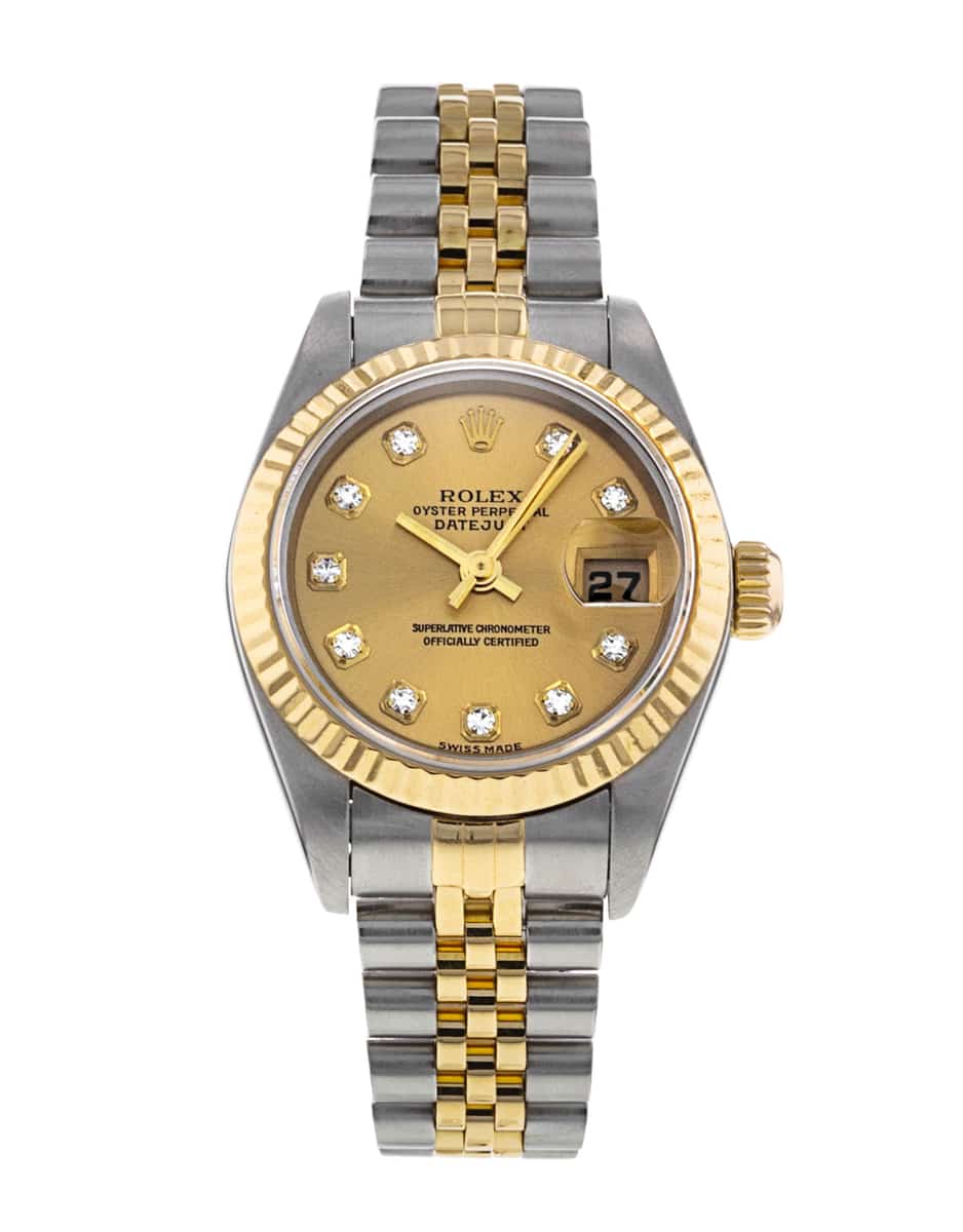 Replica Rolex Lady-Datejust 26mm Champagne Dial 179173G