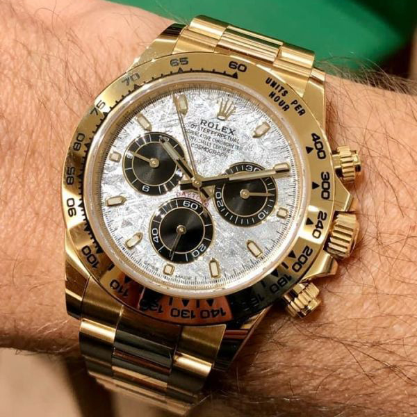 Rolex Cosmograph Daytona 116508 Meteorite Dial Oyster Yellow Gold Men's Watch