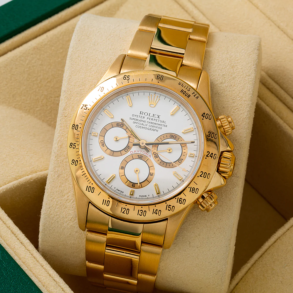 ROLEX DAYTONA 16528 WHITE DIAL 40MM YELLOW GOLD