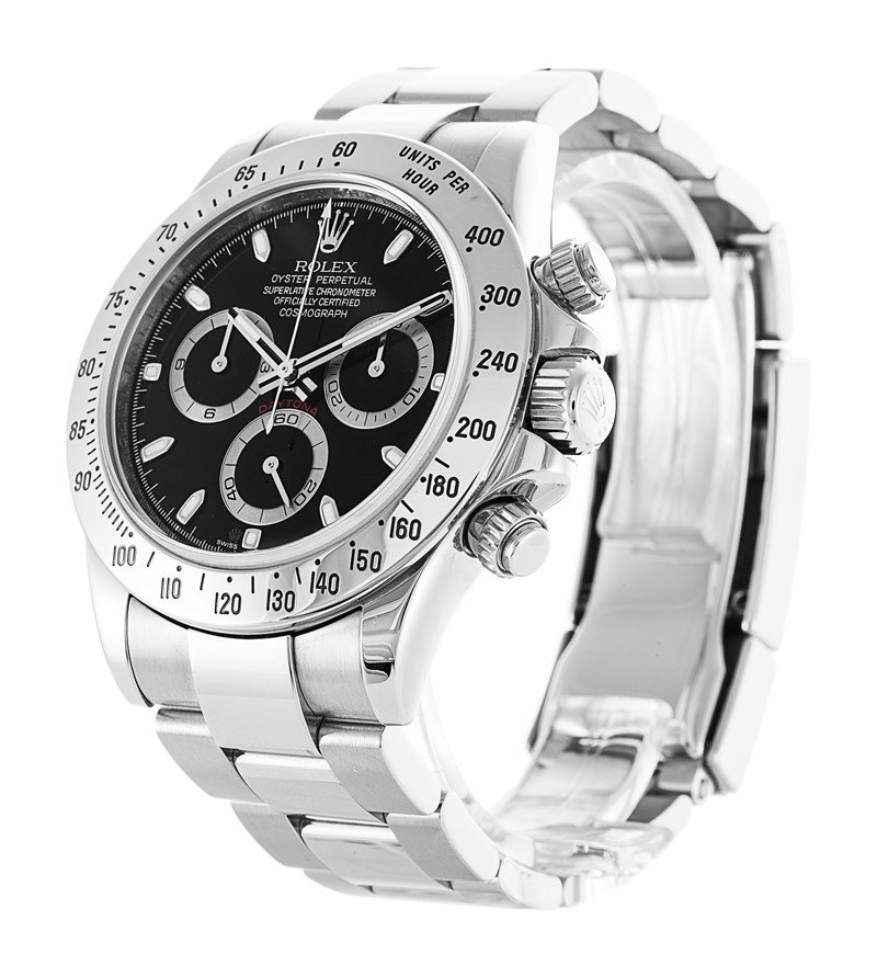 Replica Rolex Black Stainless Steel Cosmograph Daytona 116520 Automatic Men's Wristwatch 40 mm