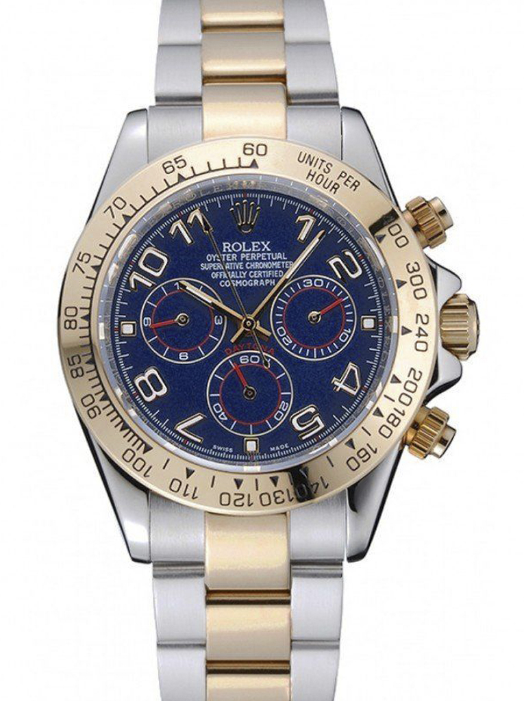 Rolex Daytona Blue Racing Chrono 116503 Two Tone Steel Yellow Gold Watch
