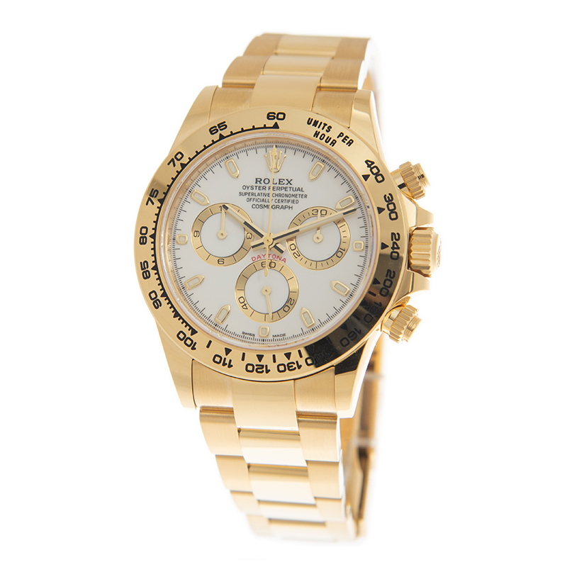 ROLEX DAYTONA 16528 WHITE DIAL 40MM YELLOW GOLD