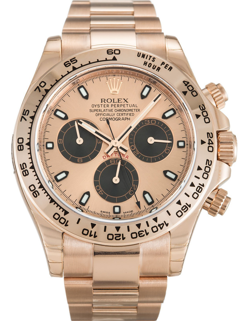 Replica Rolex Everose Gold Cosmograph Daytona 40mm Watch - Pink Index Dial - 116505 pbk