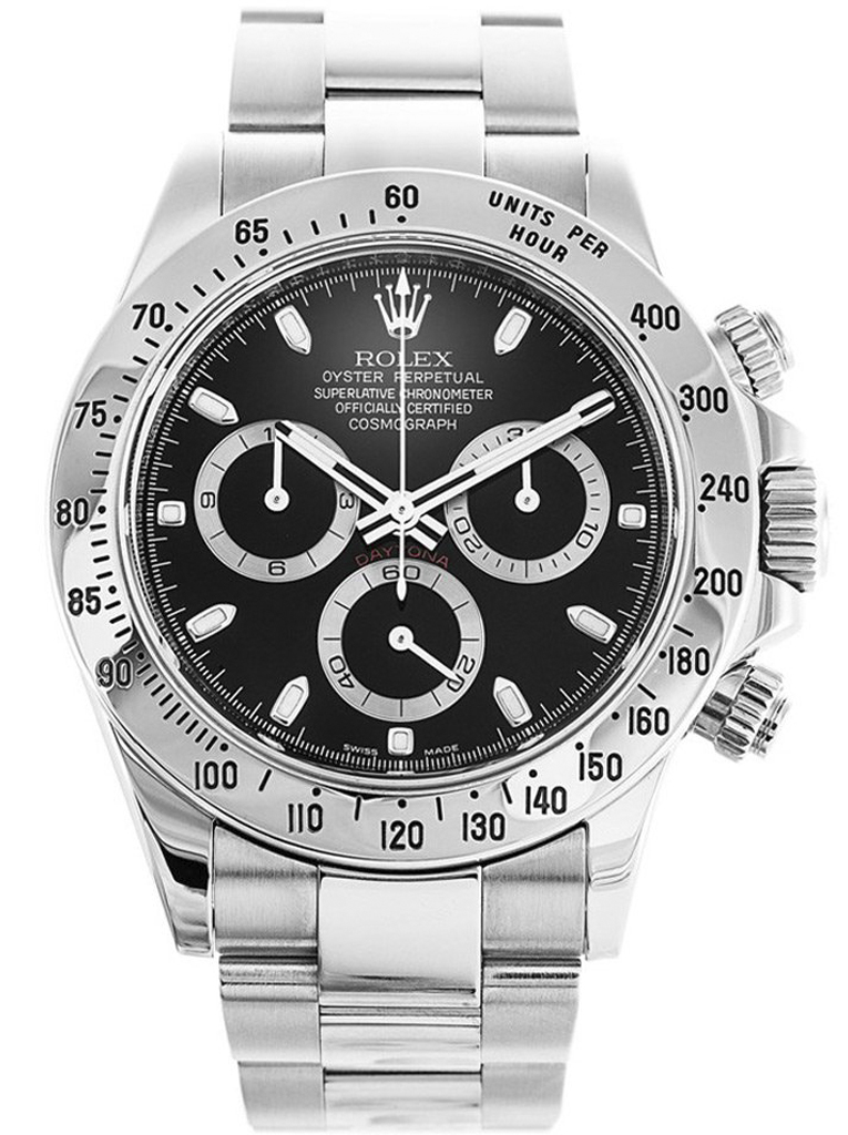 Replica Rolex Black Stainless Steel Cosmograph Daytona 116520 Automatic Men's Wristwatch 40 mm