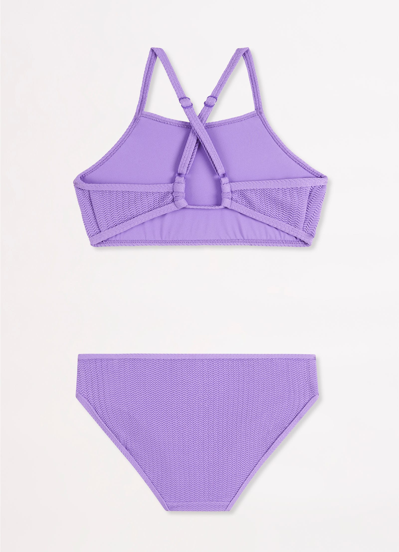 Girls Crossover Back Bikini Set  - Lilac