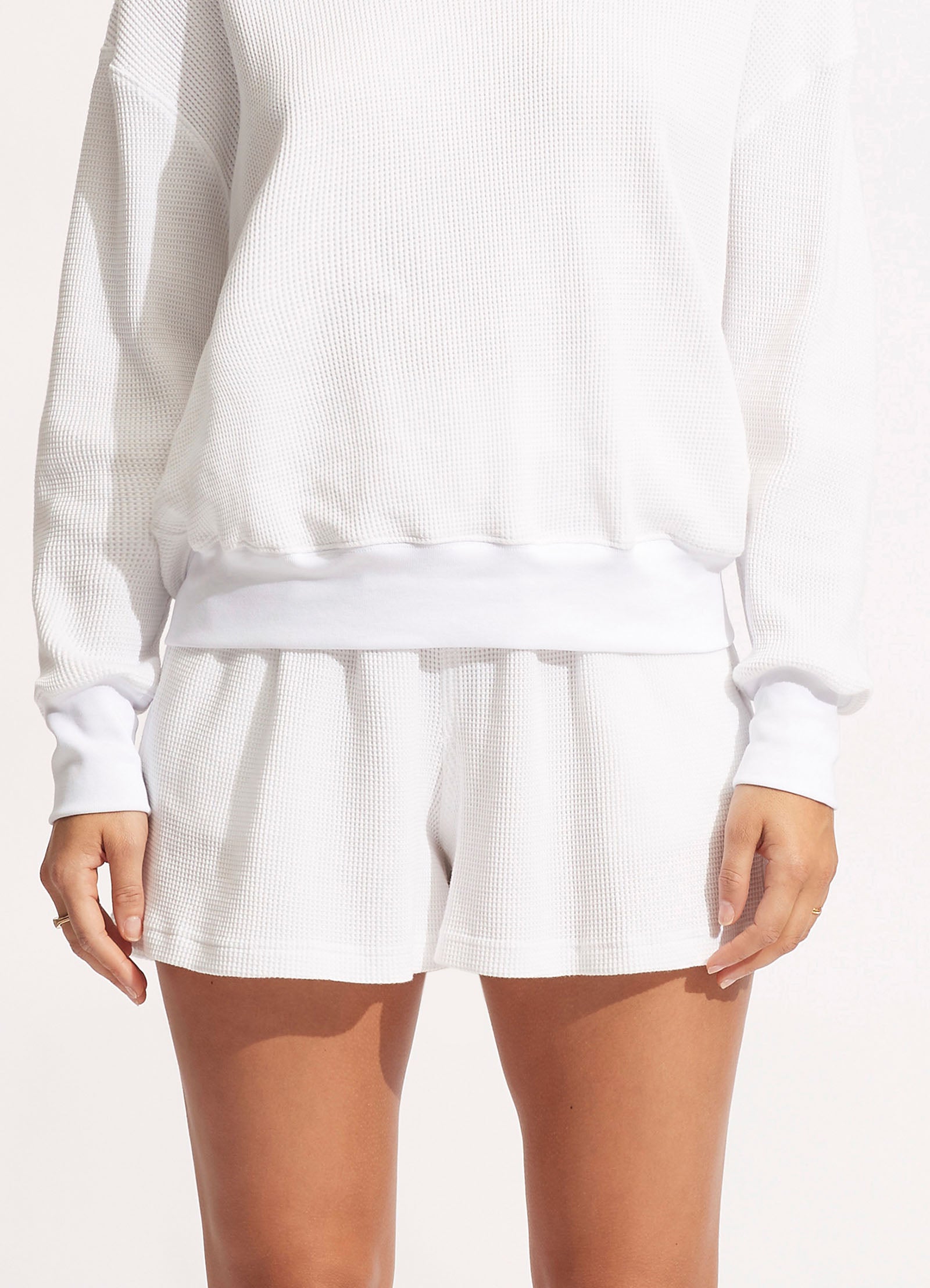 Waffle Beach Short  - White