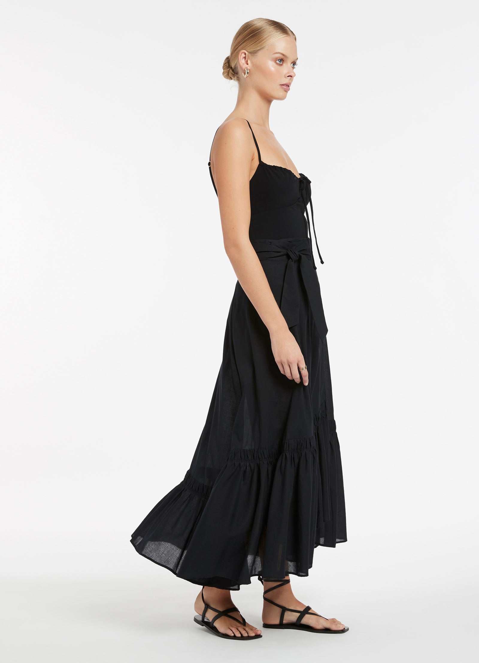 Ascenso Tiered Wrap Skirt - Black