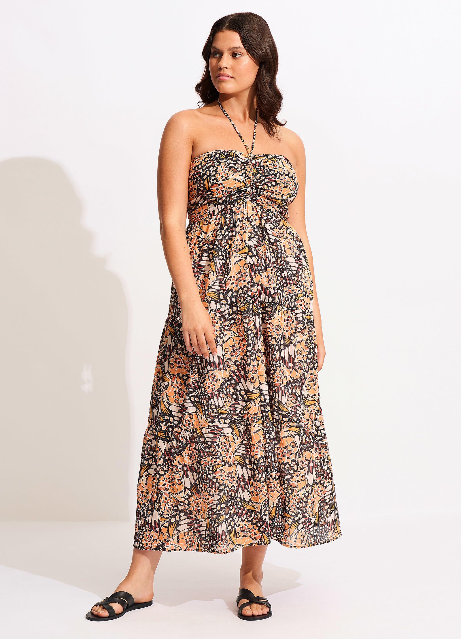 Take Flight Tiered Dress - Mandarin