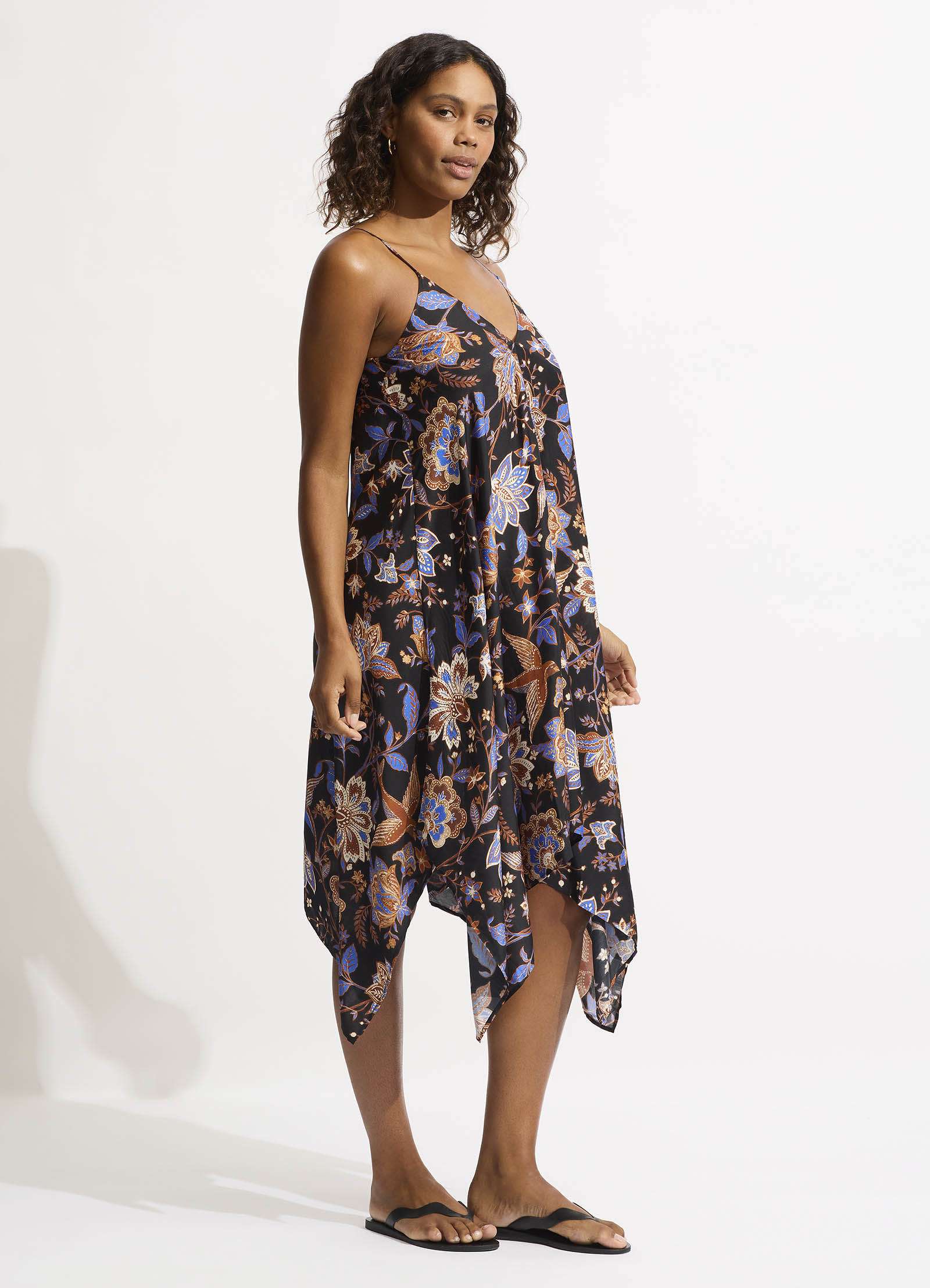 Silk Road Scarf Dress - Black