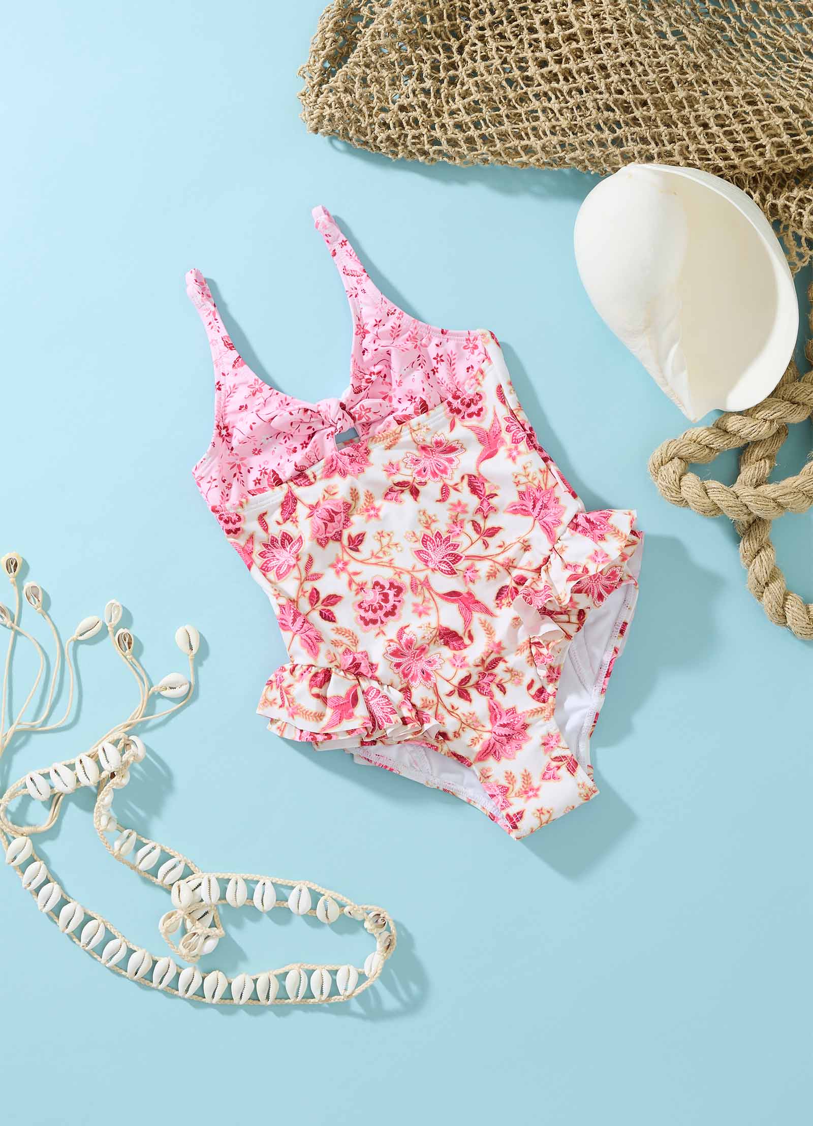 Silk Road Girls Tie Front One Piece - Spice