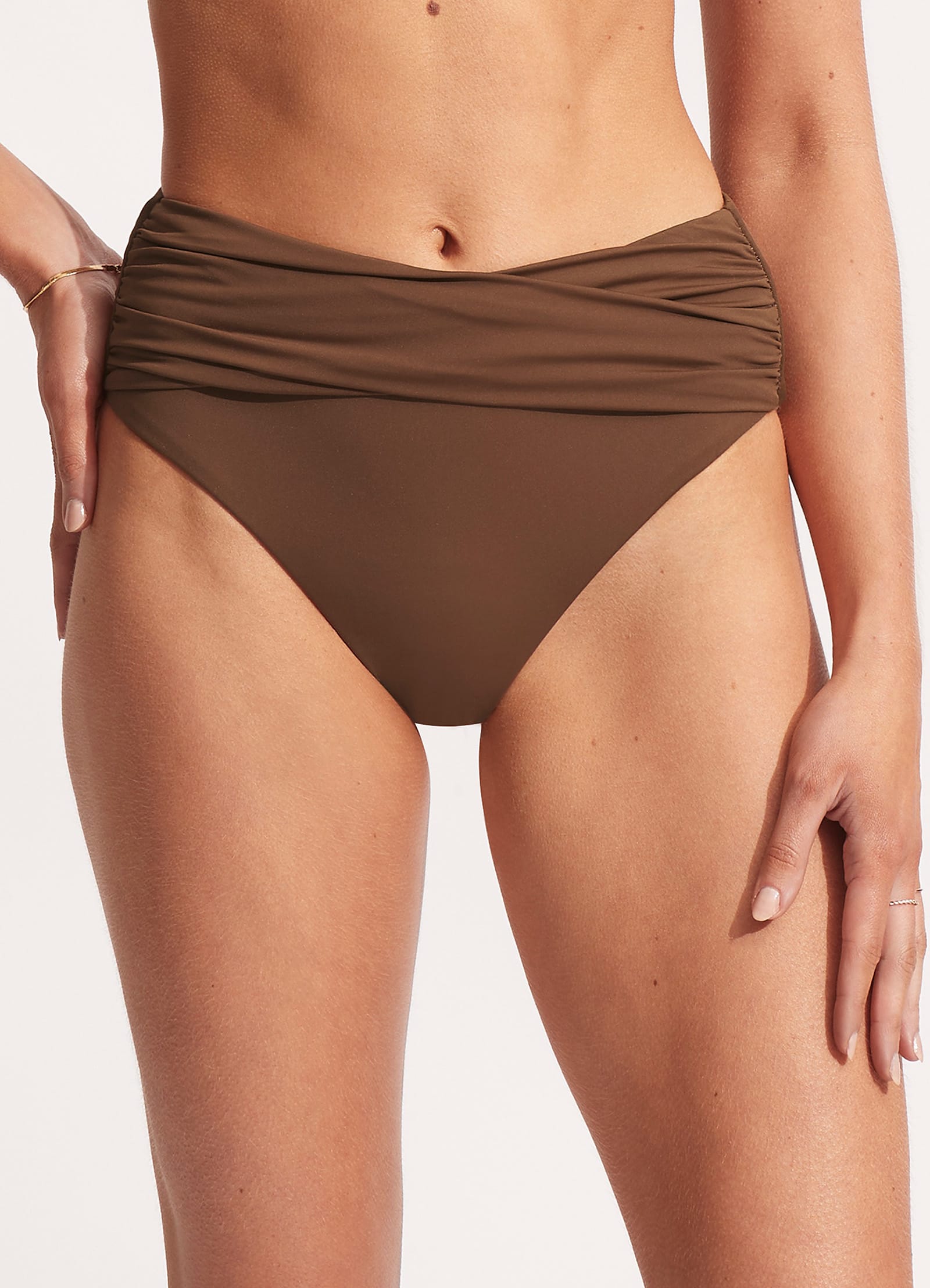 Seafolly Collective High Waist Wrap Front Pant - Tiramisu