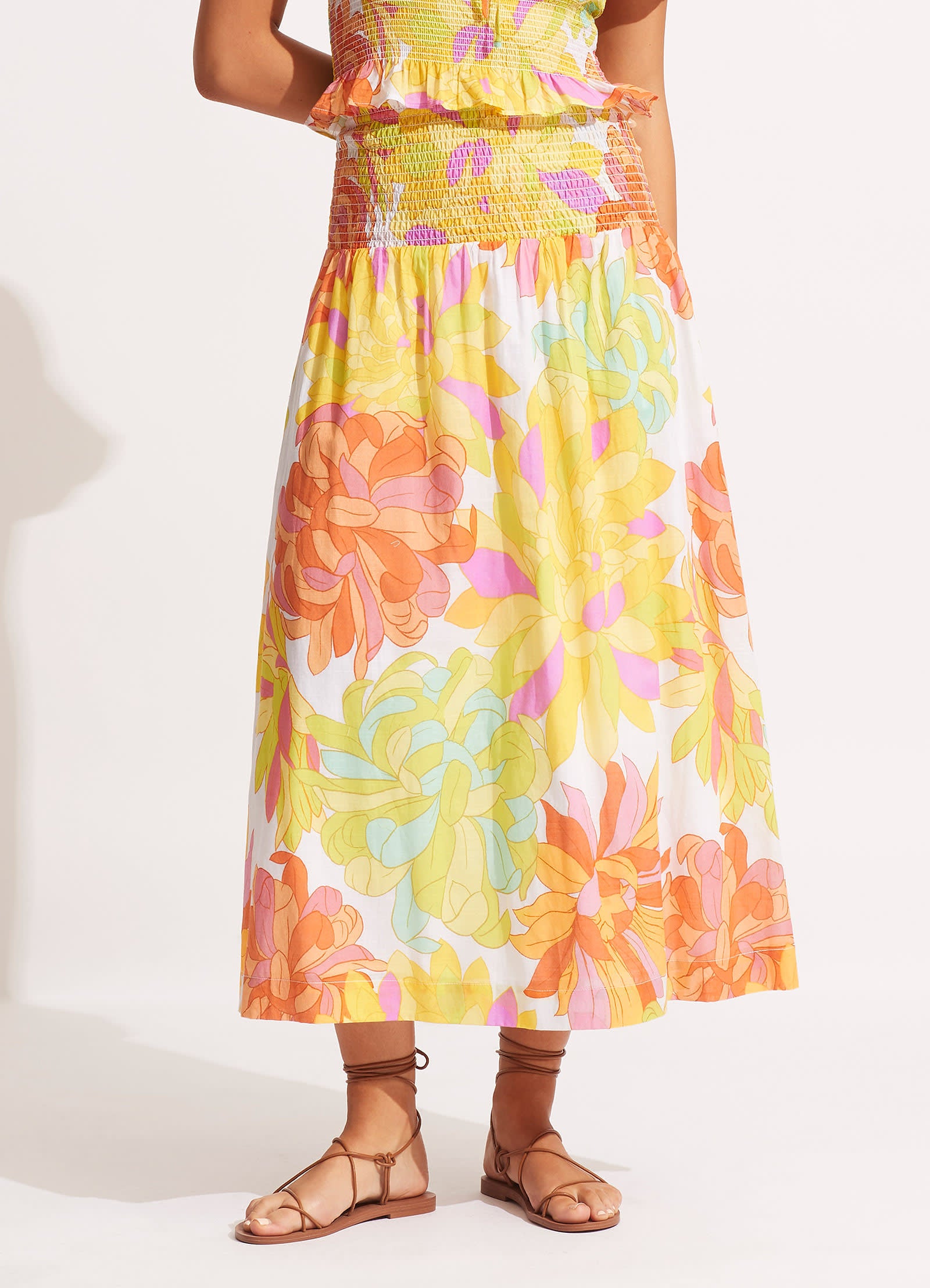 Palm Springs Shirring Skirt - Lime Light