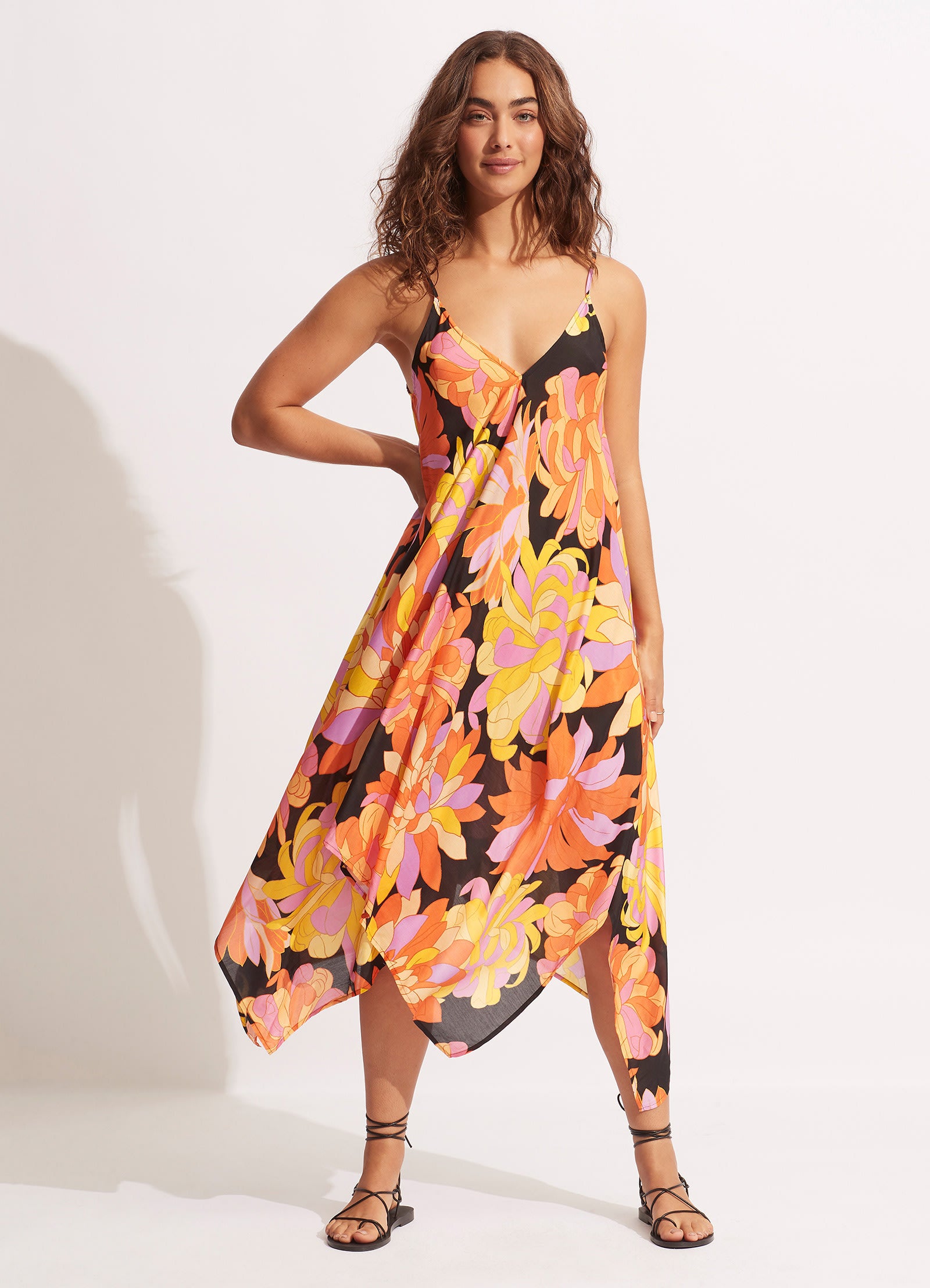 Palm Springs Scarf Dress - Black