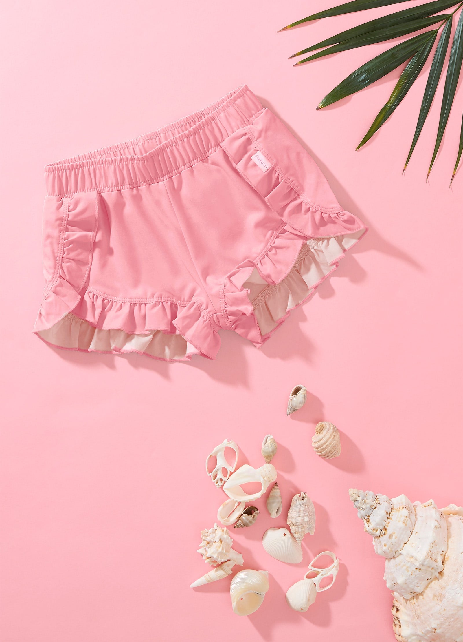 Summer Essentials Girls Ruffled Boar - Rose
