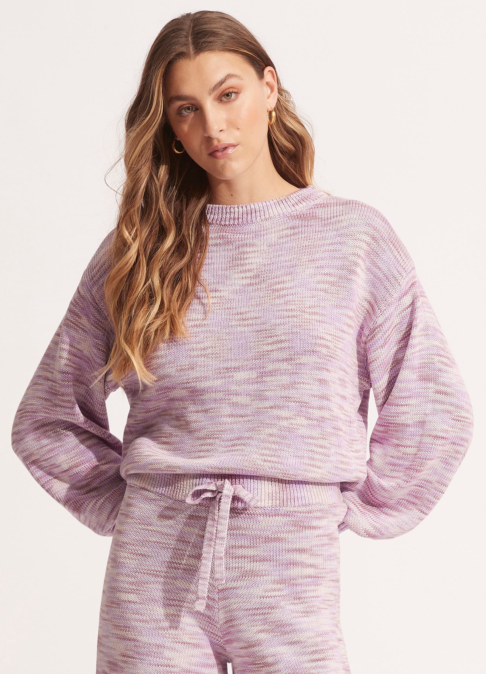 Marl Knit Jumper - Lilac