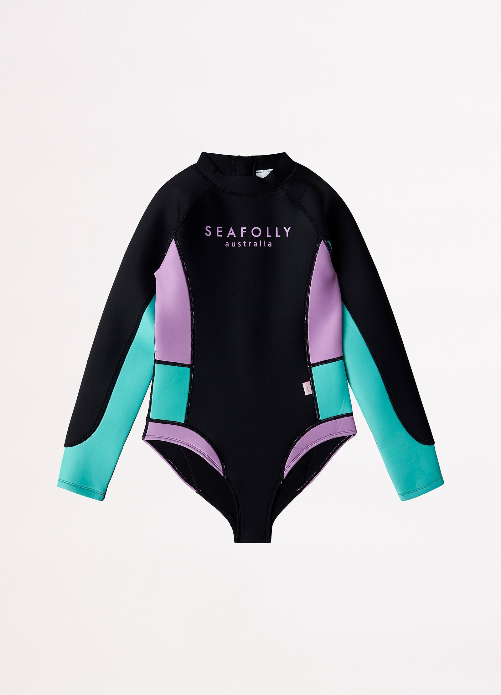 Girls Color Block Wetsuit  - Black Splice