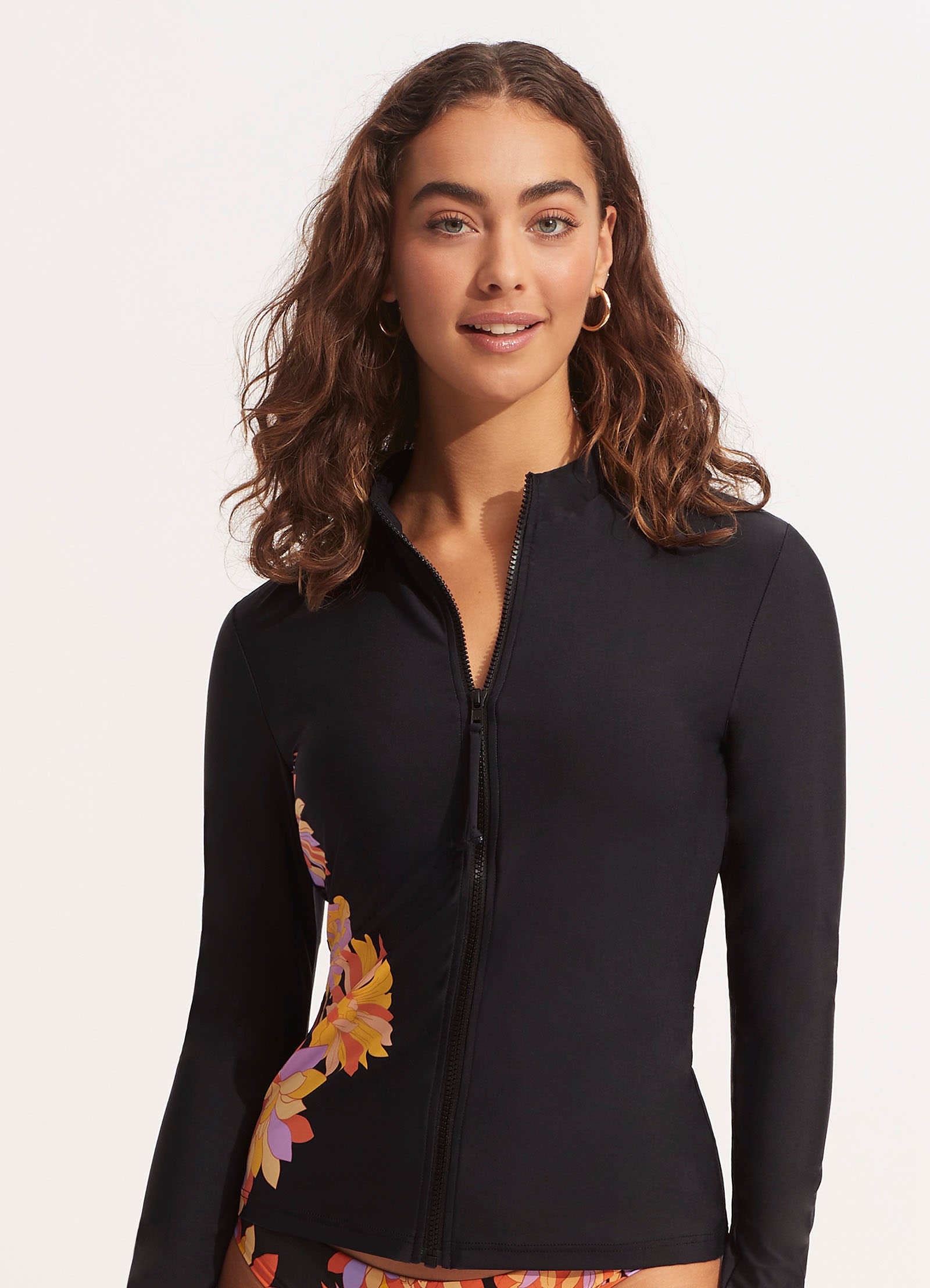 Palm Springs Long Sleeve Sunvest - Black