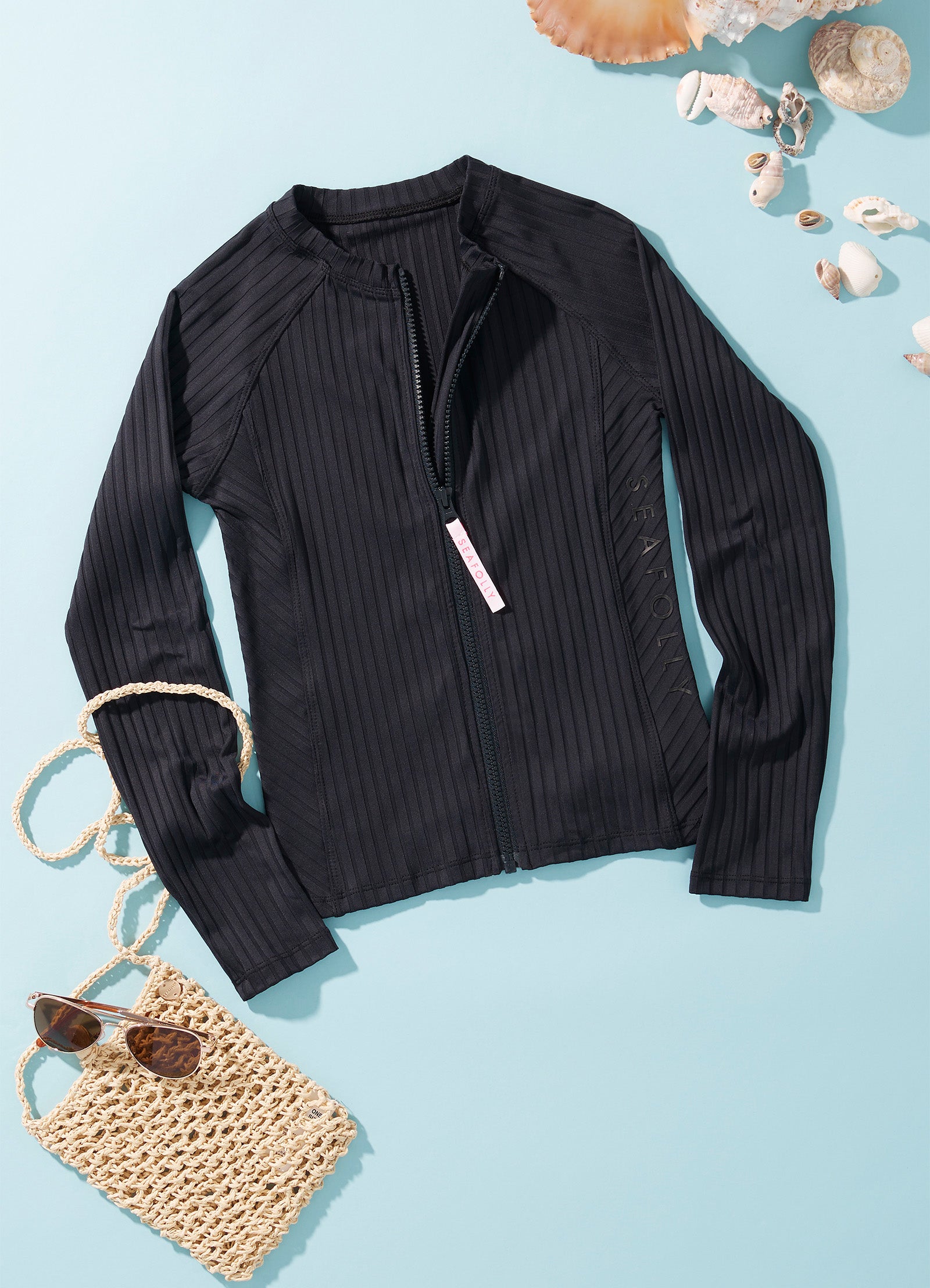 Girls Summer Essential Long Sleeve Rashie - Black