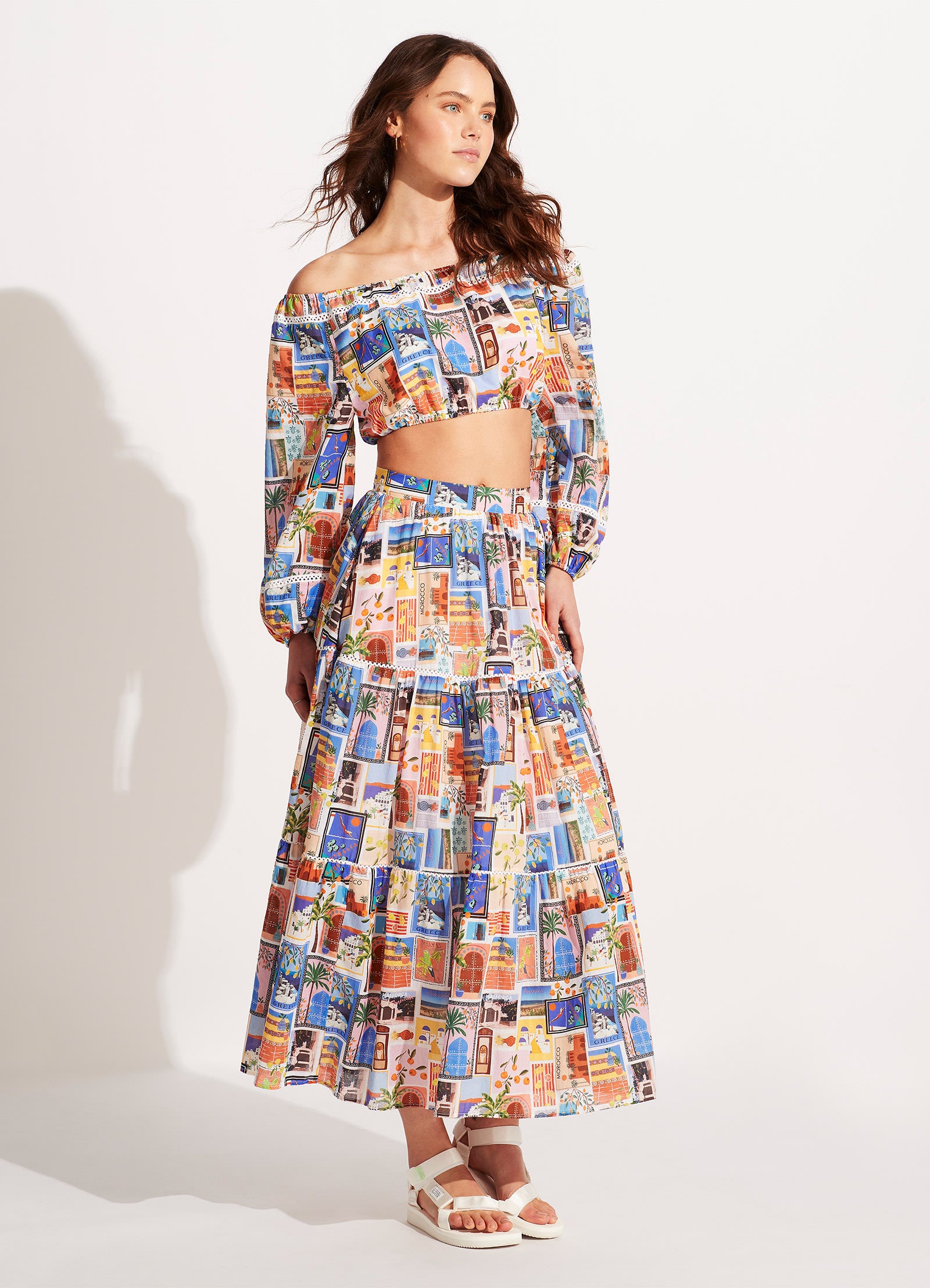 On Vacation Crop Top - Azure