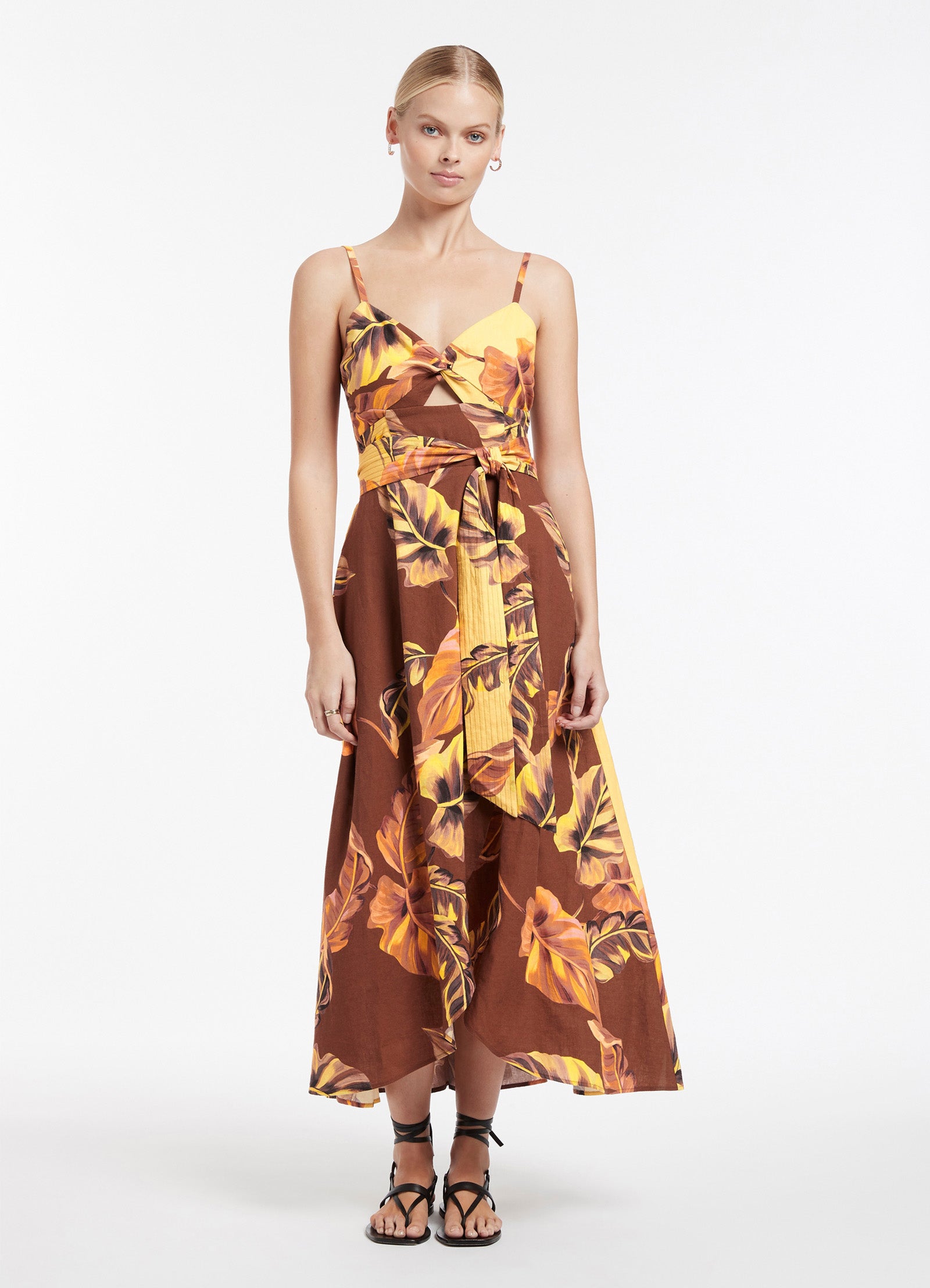 Palmas Spliced Dress - Chocolate