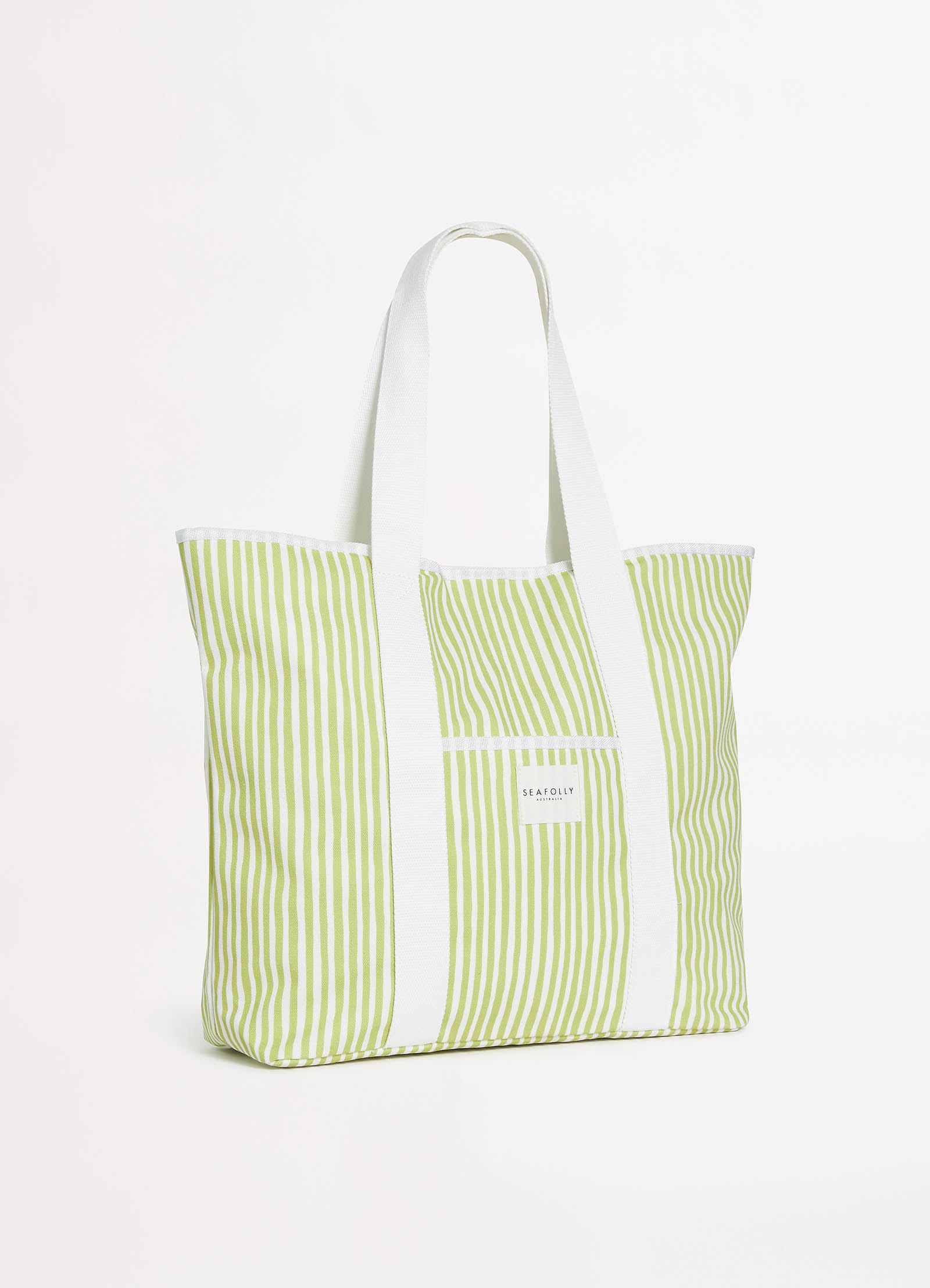 Stripe Tote Bag - Soft Olive