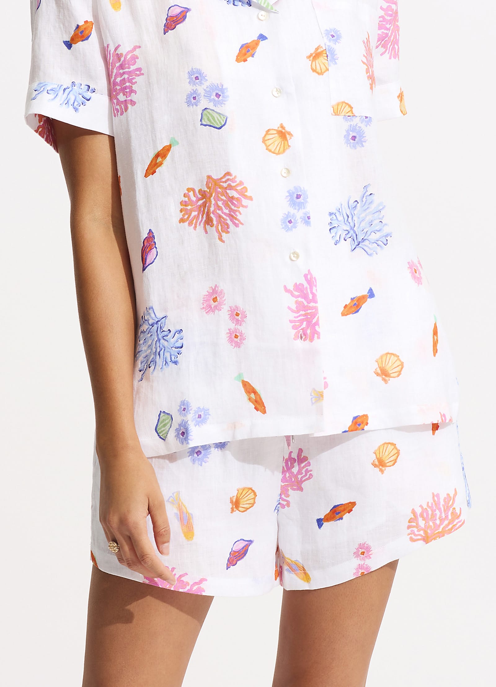 Under The Sea Beach Short - White