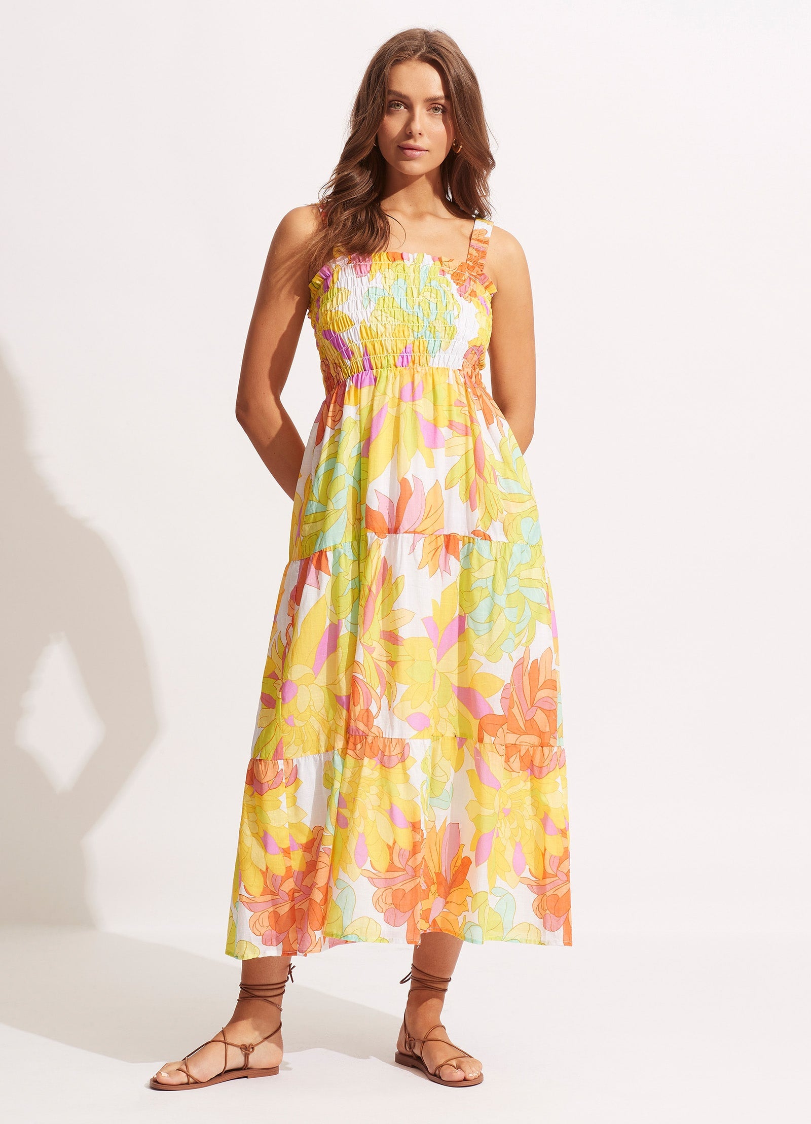 Palm Springs Midi Dress - Lime Light