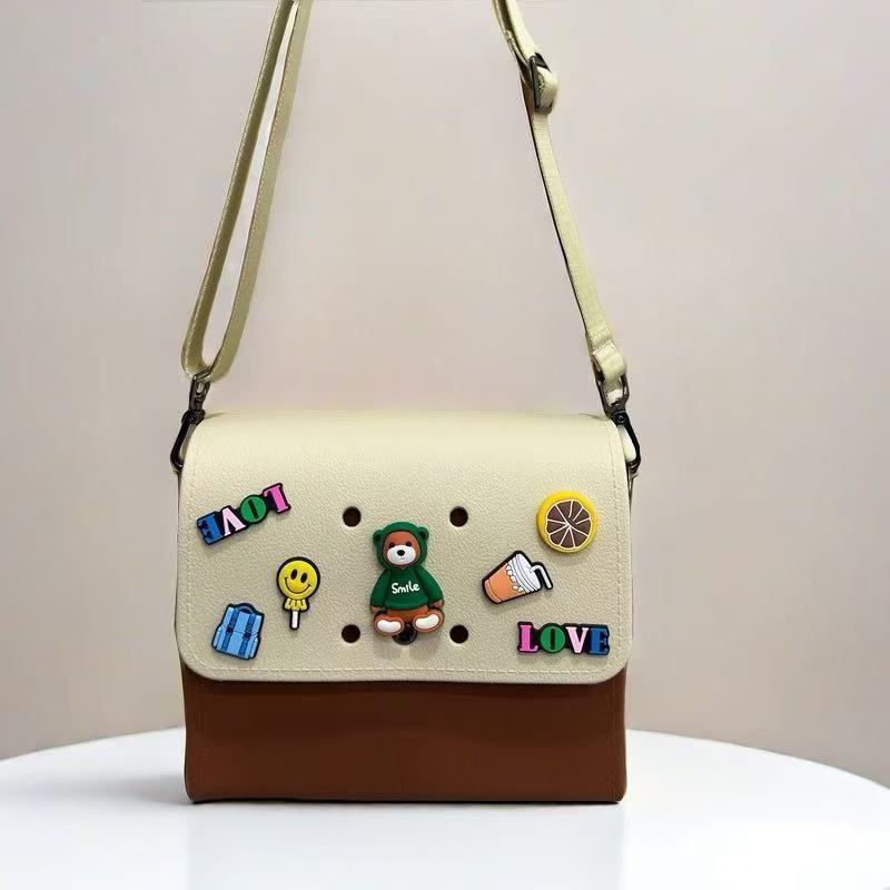 Women Lightweight Fashion Waterproof Crossbody Bag Original New DIY Punched EVA Handbag