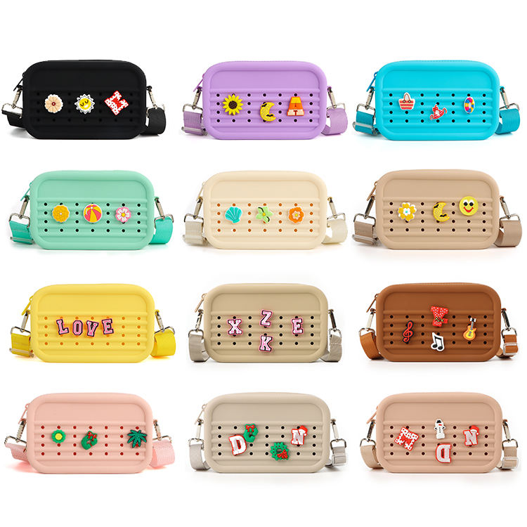 DIY Silicone Ladies Should Bags Silicone Summer Beach Bag Small Silicone Women's Crossbody Messenger Bag
