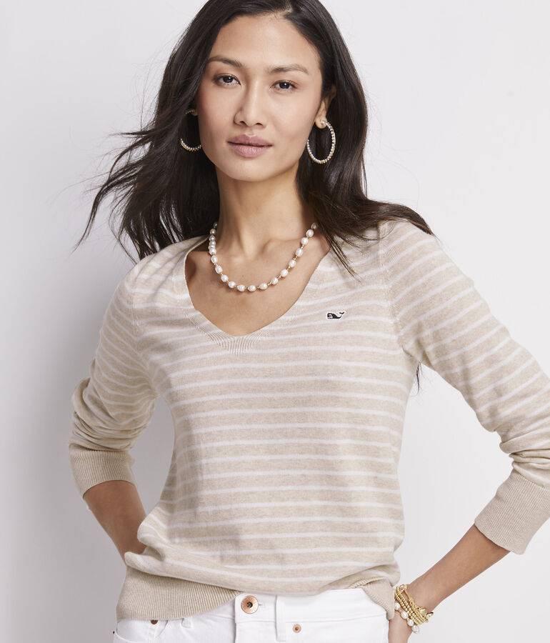 Heritage Cotton V-Neck Sweater