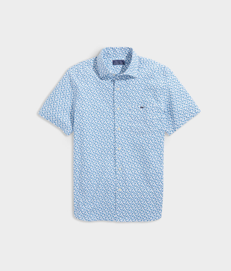 Kentucky Derby Stretch Poplin Short-Sleeve Mint Julep Shirt