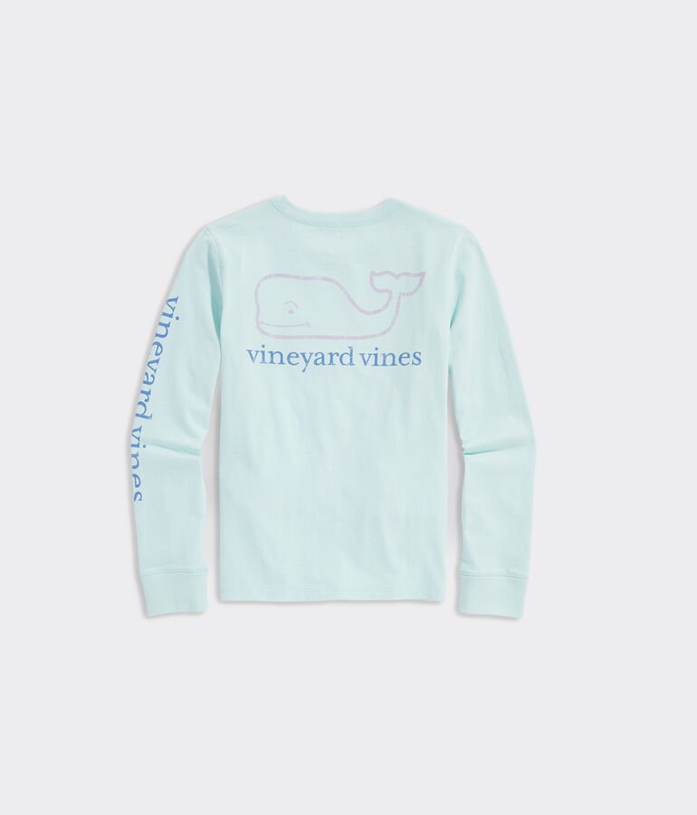 Girls' Vintage Whale Long-Sleeve Pocket Tee