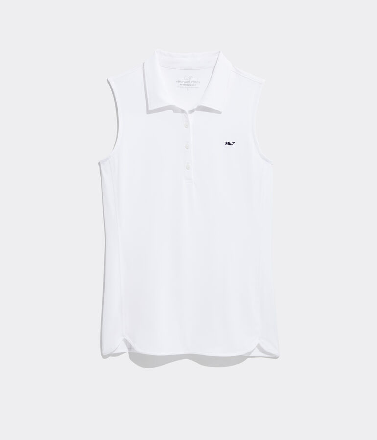 Sleeveless Solid Jersey Polo