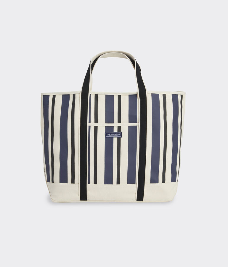 Printed Stripe Canvas Tote