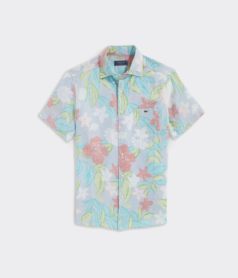 Linen Short-Sleeve Dunmore Floral Shirt