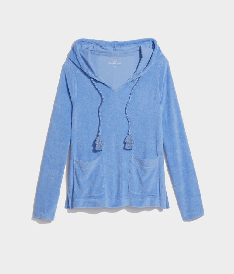 Terry Towel Hoodie with Tassles