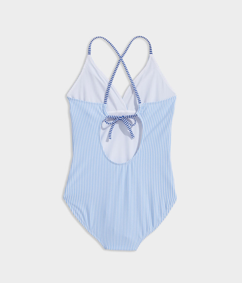 Girls' Seersucker Stripe Mix Sconset One-Piece
