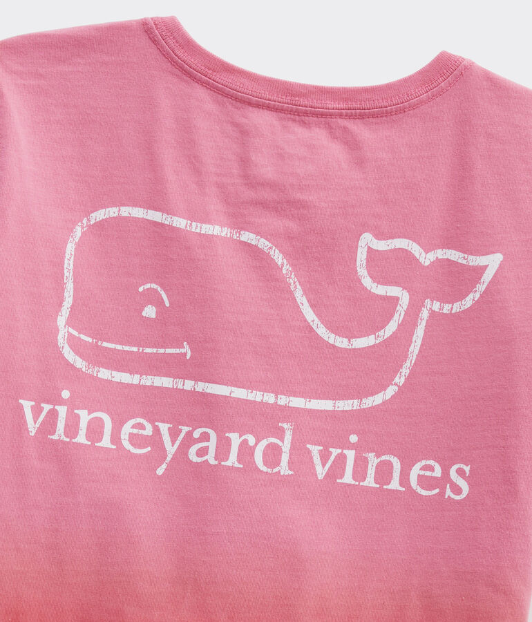 Girls' Vintage Whale Dip-Dyed Short-Sleeve Pocket Tee