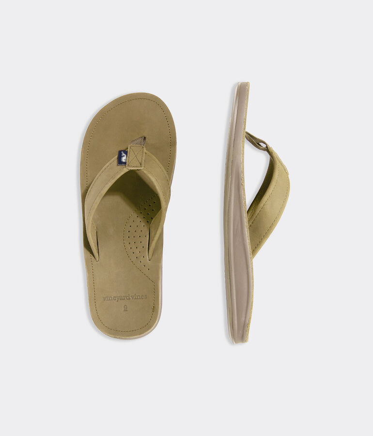 Contoured Leather Flip Flops