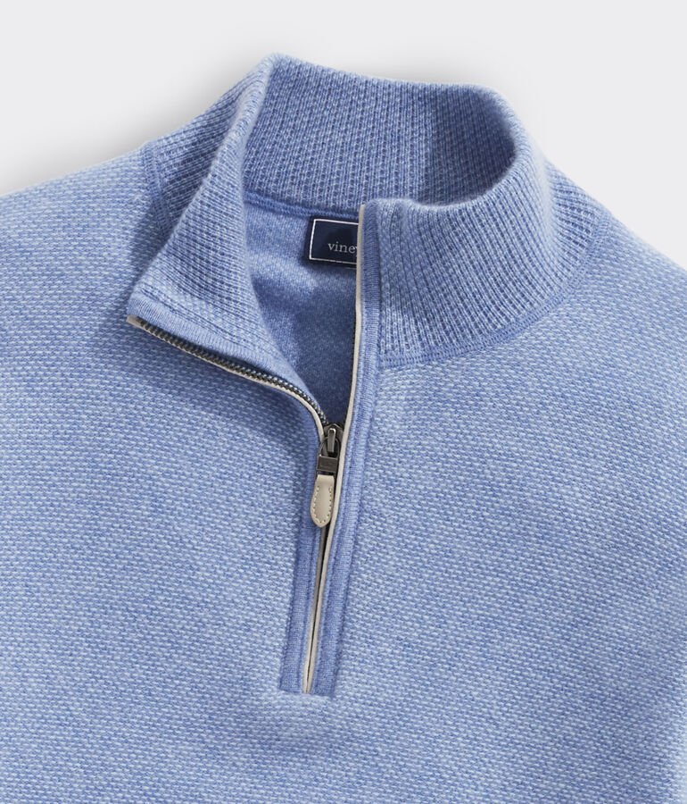Cashmere Reverse Birdseye Quarter-Zip Sweater