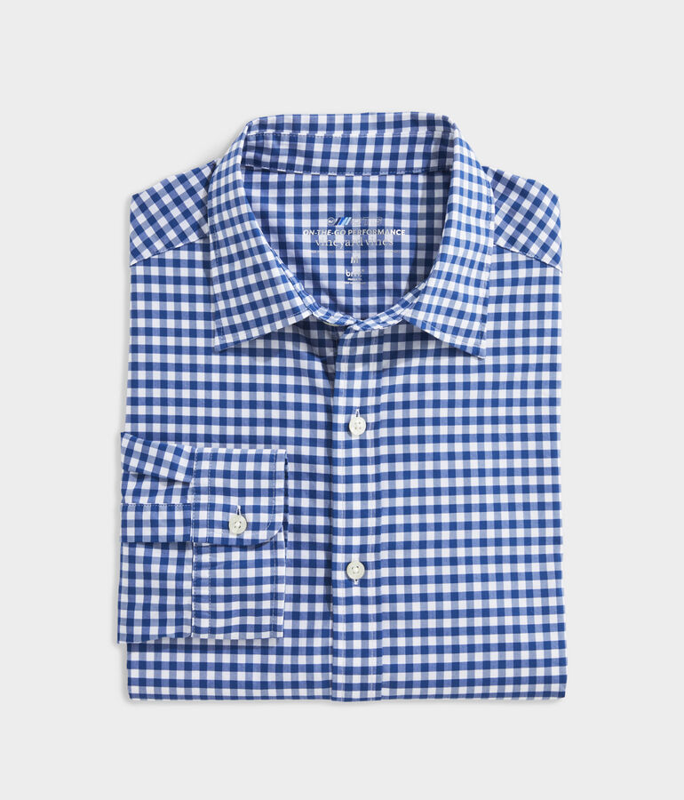 On-The-Go brrr Spread Collar Gingham Shirt
