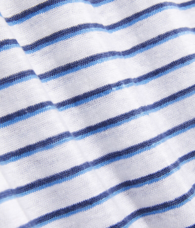 Striped Linen Rolled Sleeve Tank