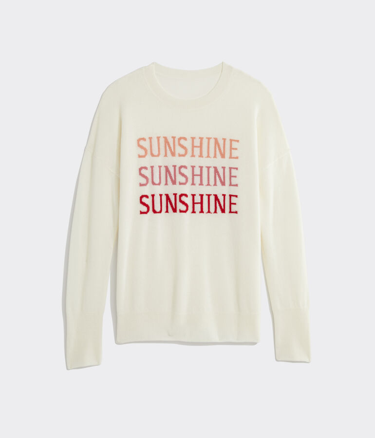 Sunshine Intarsia Cashmere Crewneck Sweater
